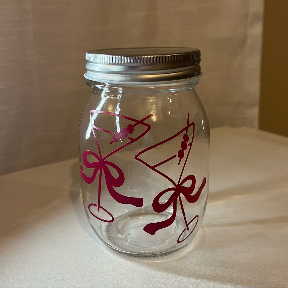 Martini glass mason jar